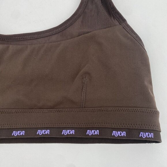 Ayda Women’s Size Small The Gwen Mesh Brown Sports Bra - Picture 3 of 7